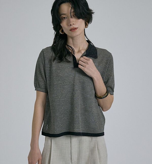 qualite「ラメポロニットTシャツ」|Tシャツ・カットソー|その他