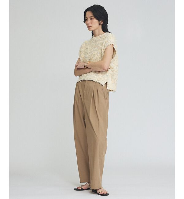 qualite「【接触冷感】タイプライター タックバレルパンツ」|その他|