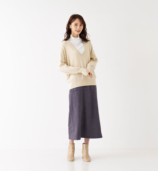 abahouse mavie「レーヨンアクリル深Vネックアンサンブル」|ニット・セーター|
