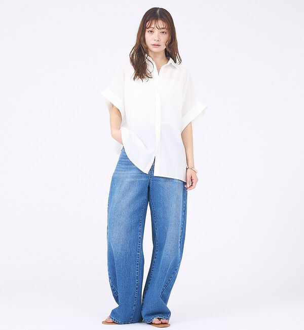 abahouse mavie「【着痩せシルエット】フレンチスリーブシャツ」|シャツ・ブラウス|