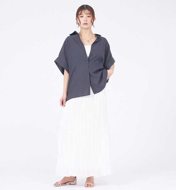 abahouse mavie「【着痩せシルエット】フレンチスリーブシャツ」|シャツ・ブラウス|