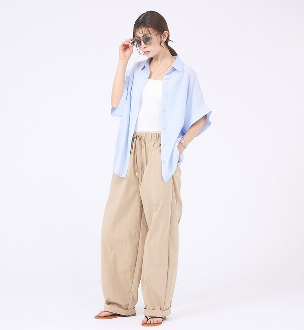 abahouse mavie「【着痩せシルエット】フレンチスリーブシャツ」|シャツ・ブラウス|