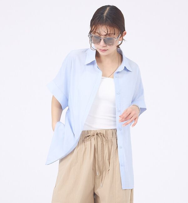 abahouse mavie「【着痩せシルエット】フレンチスリーブシャツ」|シャツ・ブラウス|