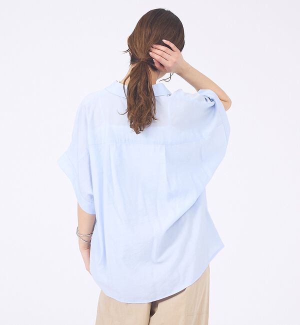abahouse mavie「【着痩せシルエット】フレンチスリーブシャツ」|シャツ・ブラウス|