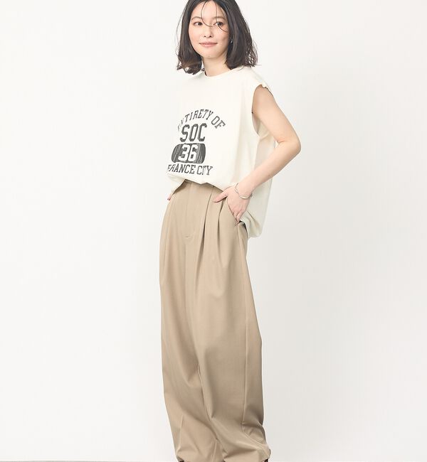 abahouse mavie「【ヴィンテージ風】ピグメントロゴノースリーブ」|Tシャツ・カットソー|
