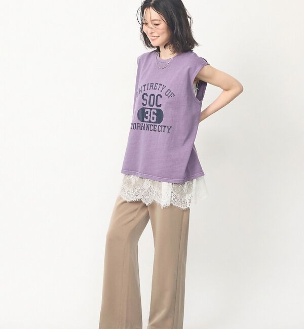 abahouse mavie「【ヴィンテージ風】ピグメントロゴノースリーブ」|Tシャツ・カットソー|