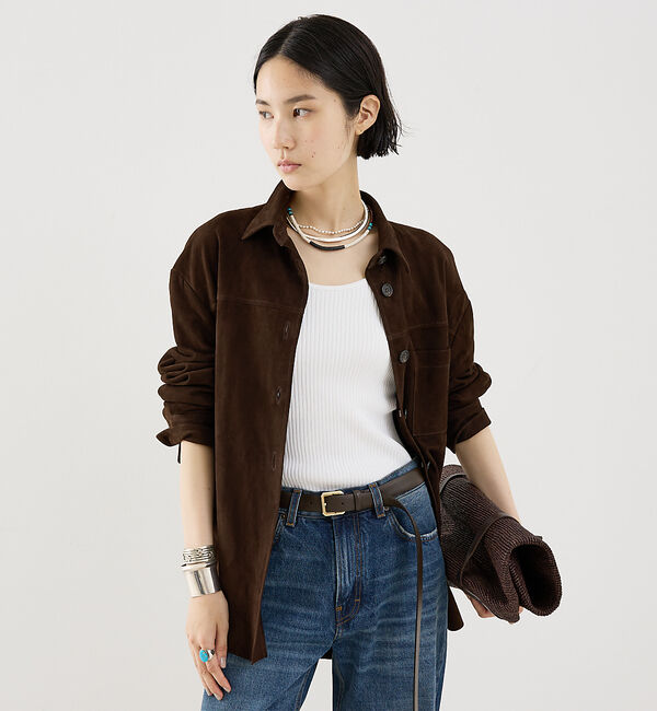 The Store by C' 「【METHODE】NINA in SUEDE／スエードシャツ」|シャツ・ブラウス|チョコ
