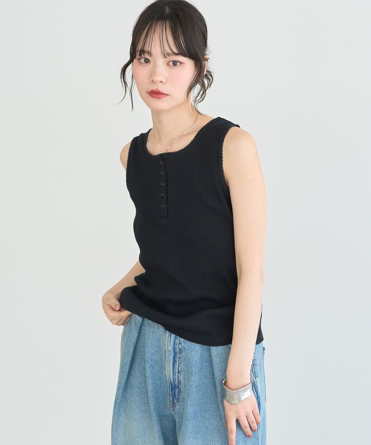 earth music&ecology「ピコミシンヘンリーネックタンクトップ」|インナー|