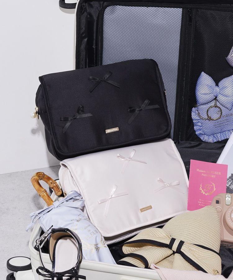 Maison de FLEUR「【2Way】リボン付き2Wayマルチケース」|ポーチ|