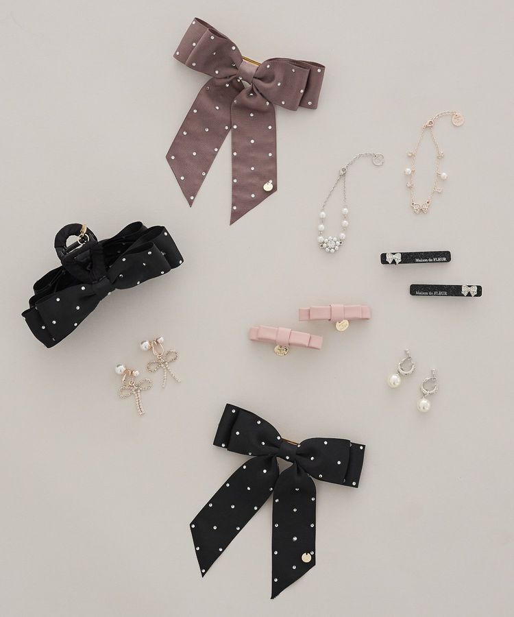 Maison de FLEUR「ビジューグログランリボンバレッタ」|その他|