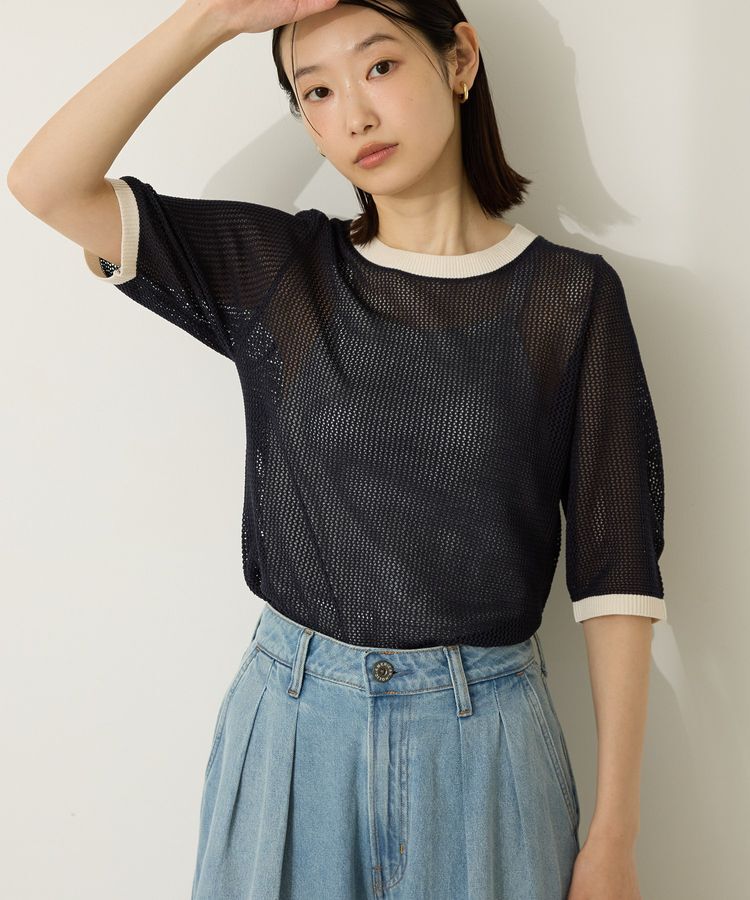 AMERICAN HOLIC「メッシュニットリンガーTシャツ」|ニット・セーター|