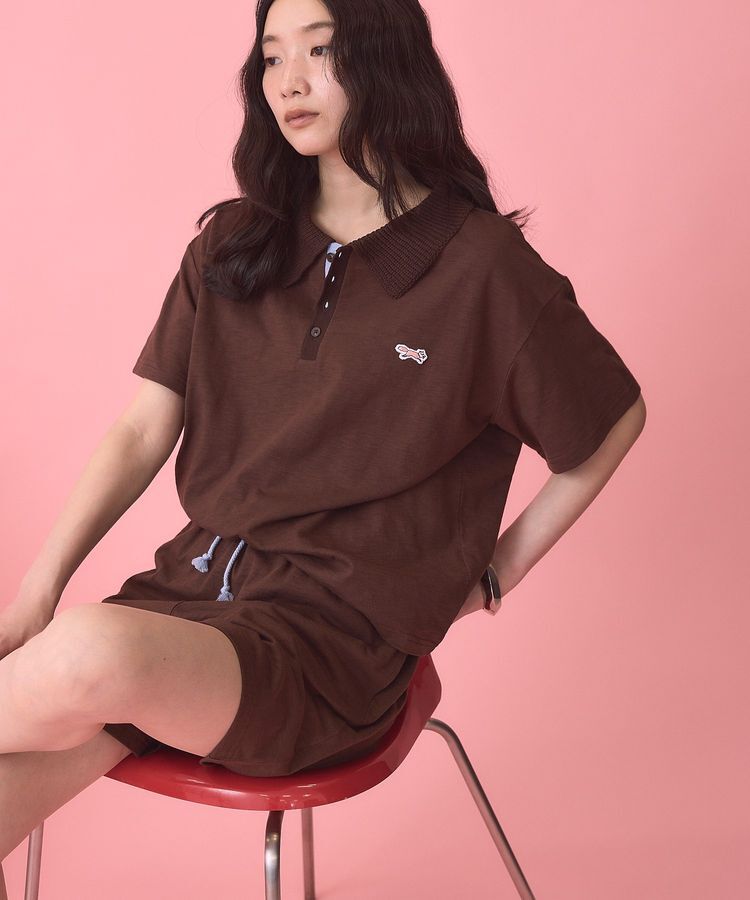 AMERICAN HOLIC「【PENNEY'S】配色ポロ+ショートパンツ」|オールインワン|Brown
