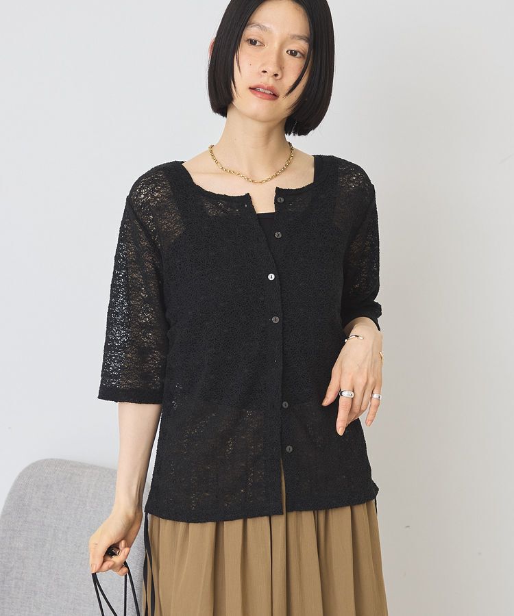 AMERICAN HOLIC「レース5分袖カーディガン」|カーディガン|