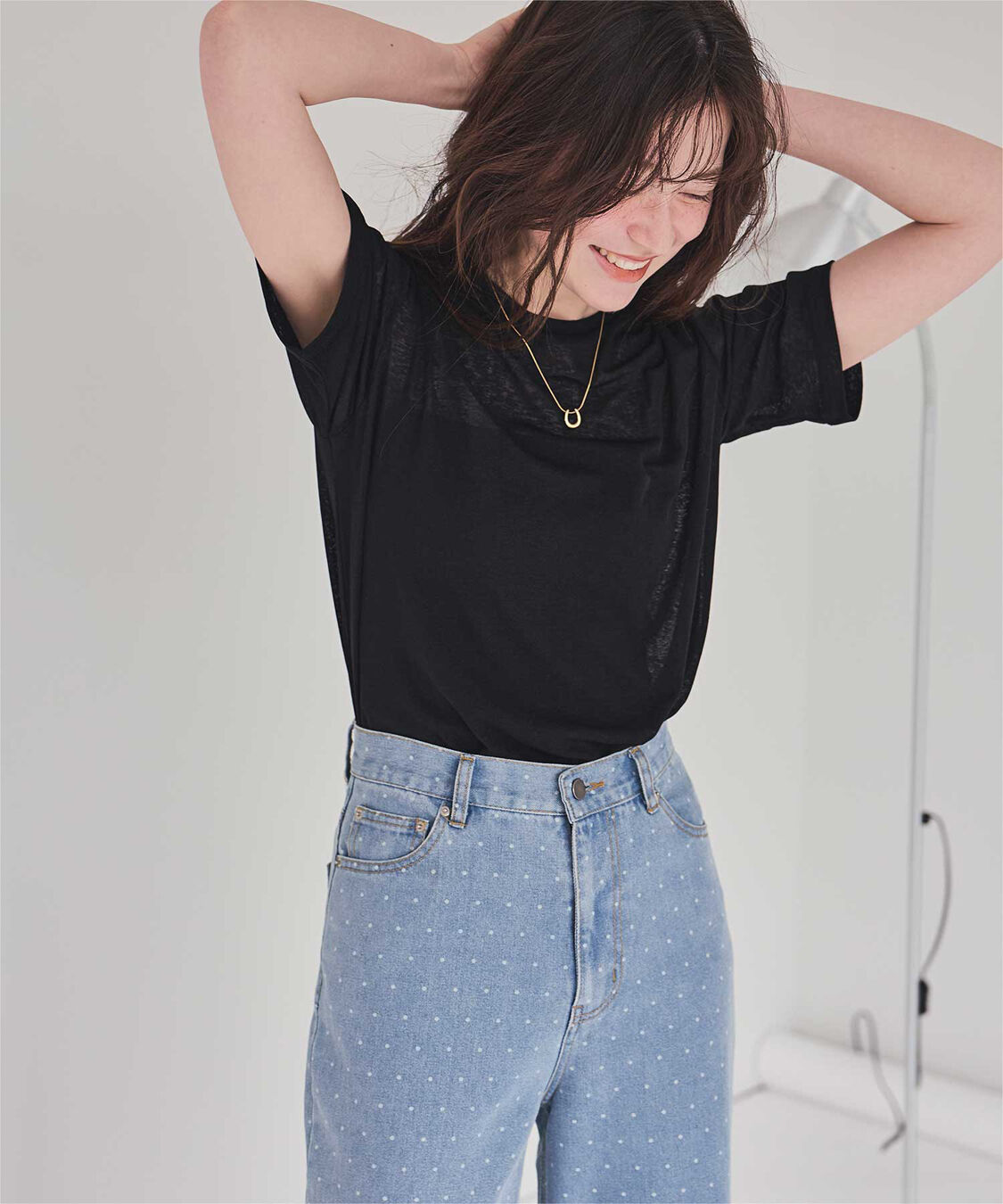 titivate「ハーフスリーブシアーカットソートップス」|Tシャツ・カットソー|
