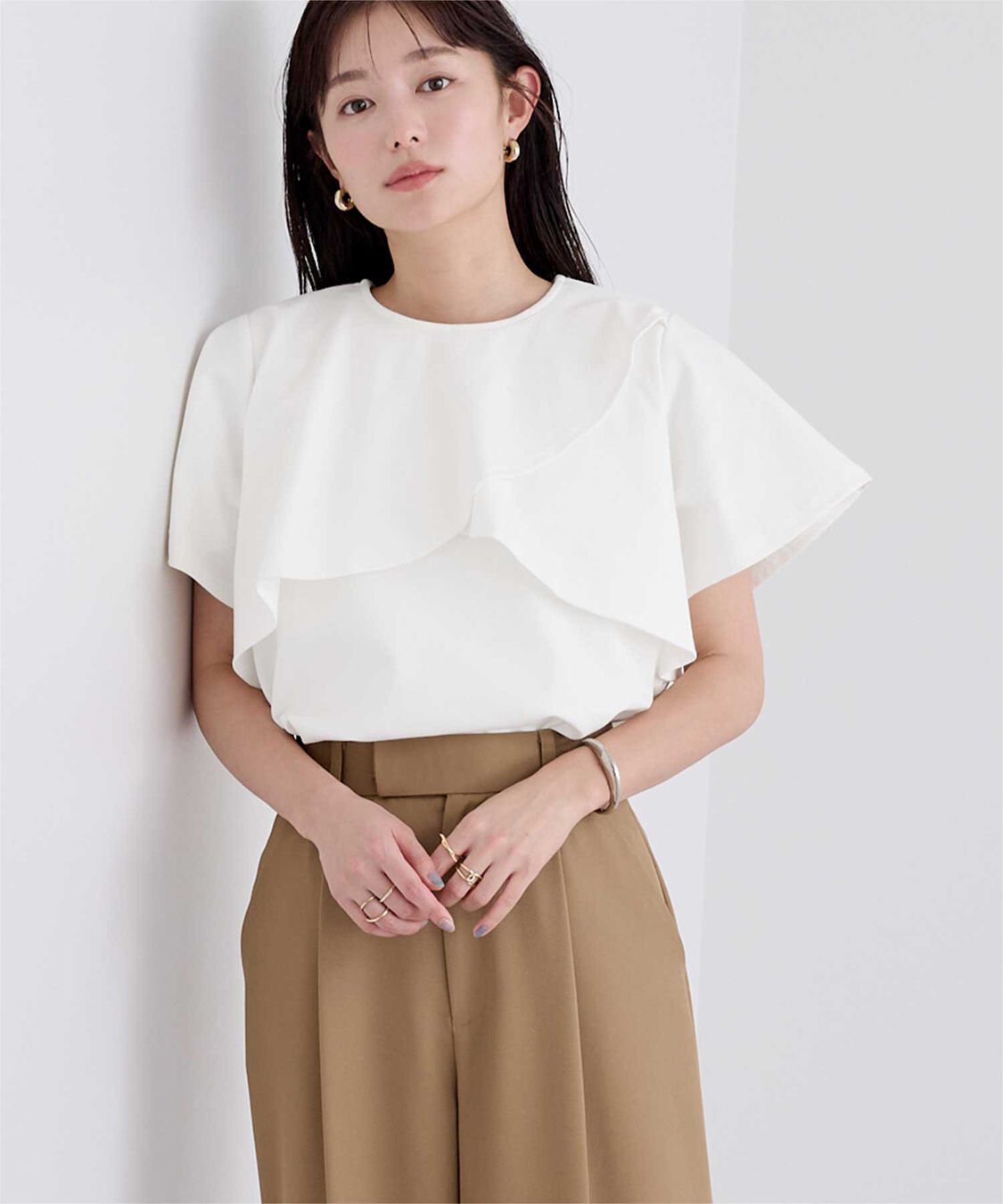 ur's「機能性カットソーフレアデザイントップス」|Tシャツ・カットソー|