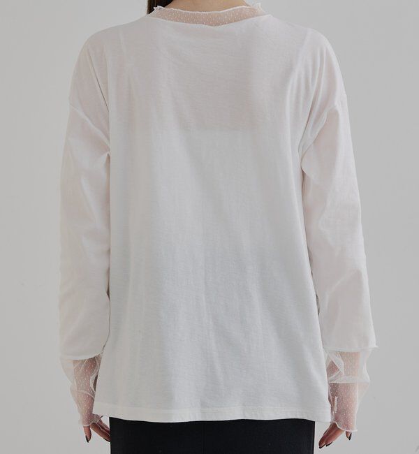  「【リバイバル/新色追加】ドットチュールドッキングカットソー」|Tシャツ・カットソー|
