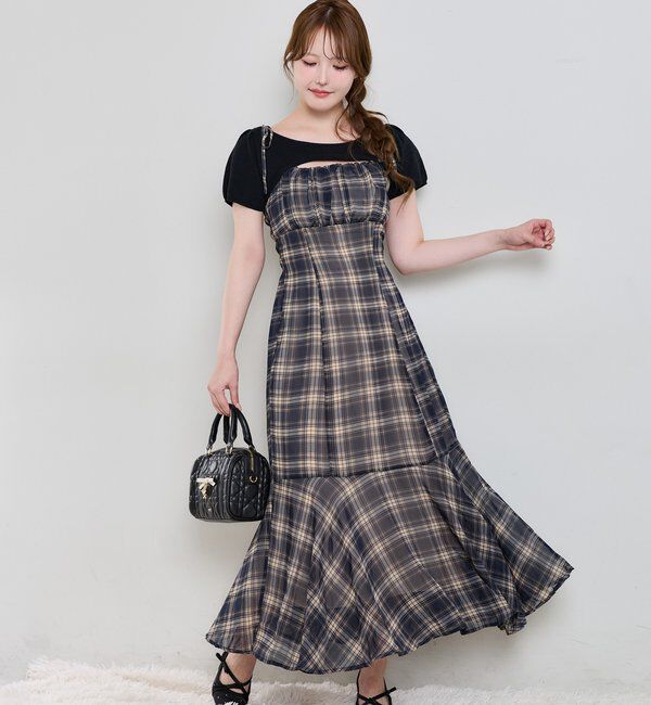  「【WEB限定リバイバル】ニットセットキャミワンピース」|ワンピース|ブラック系その他