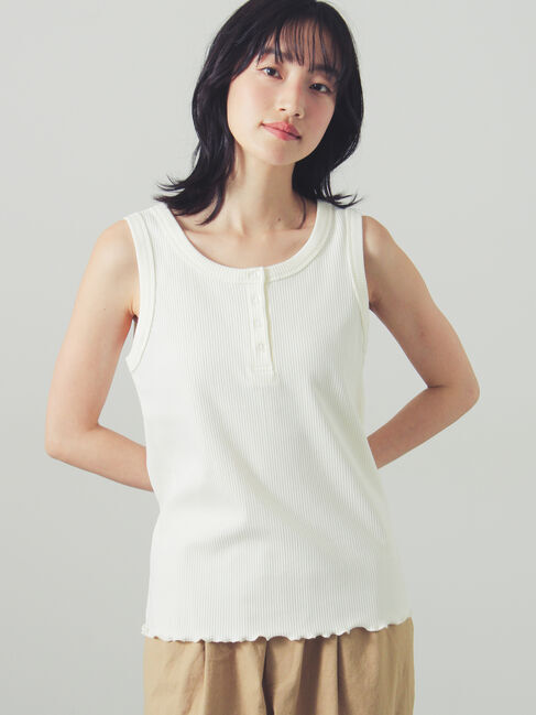 Samansa Mos2「前後2WAYヘンリーテレコタンクトップ」|Tシャツ・カットソー|