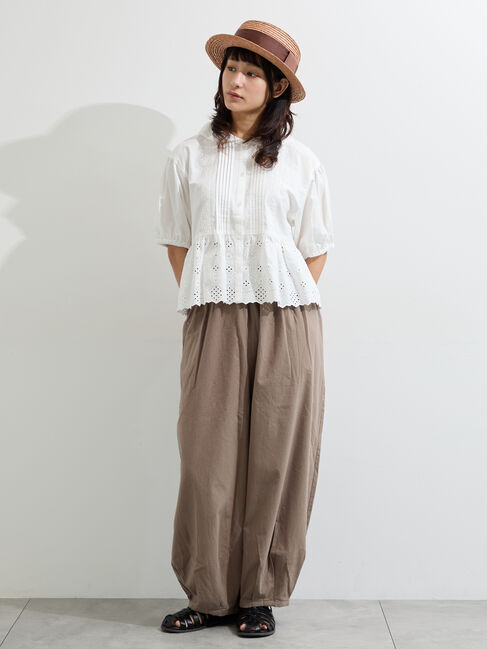 Samansa Mos2「【販路限定】パフスリーブレースブラウス」|シャツ・ブラウス|