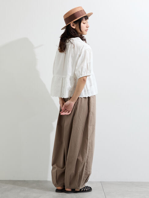 Samansa Mos2「【販路限定】パフスリーブレースブラウス」|シャツ・ブラウス|