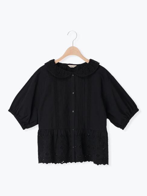 Samansa Mos2「【販路限定】パフスリーブレースブラウス」|シャツ・ブラウス|