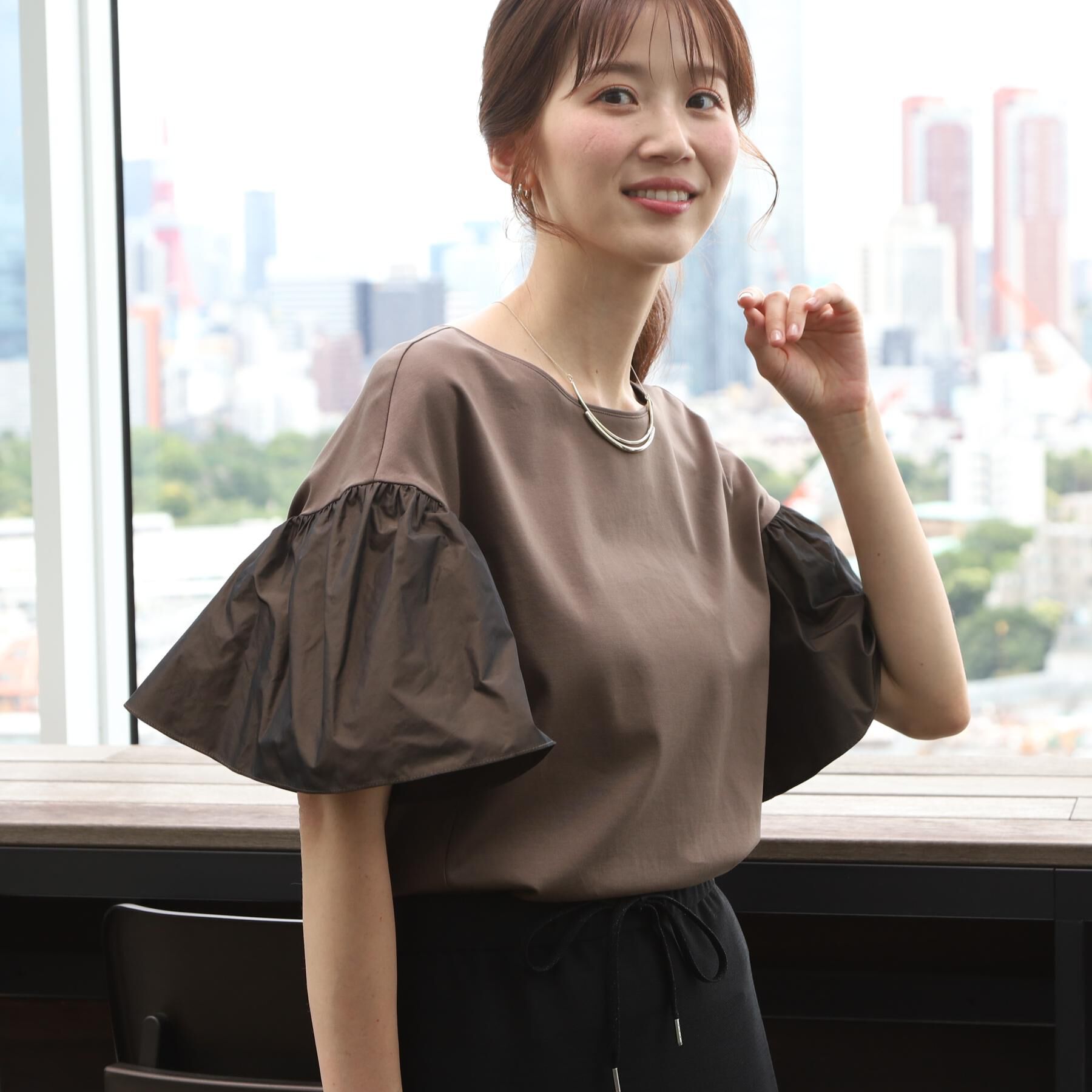 COUP DE CHANCE「【手洗い可／日本製】フレアスリーブプルオーバー」|Tシャツ・カットソー|