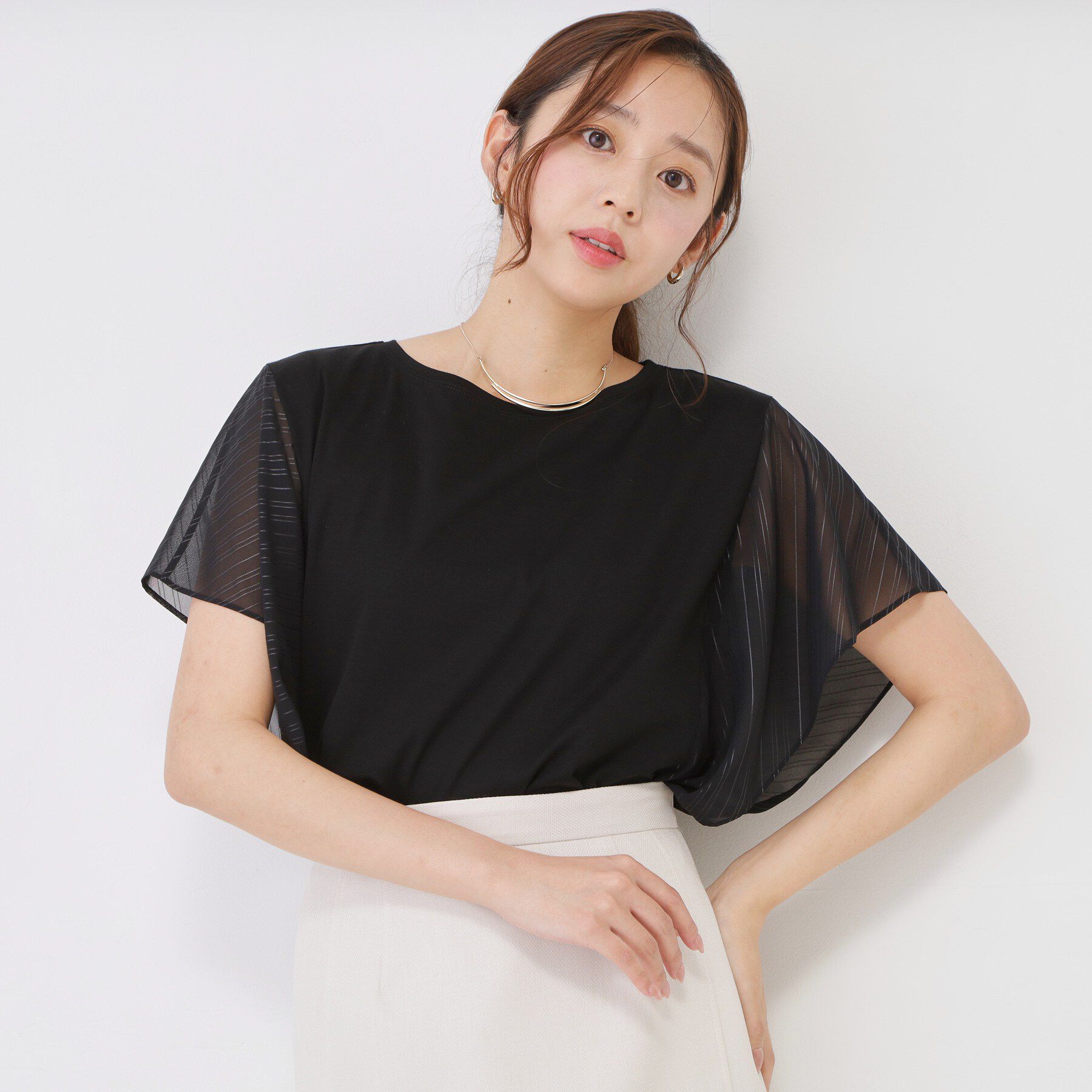 COUP DE CHANCE「【手洗い可／日本製】フレンチシアーカットソー」|Tシャツ・カットソー|ブラック(019)