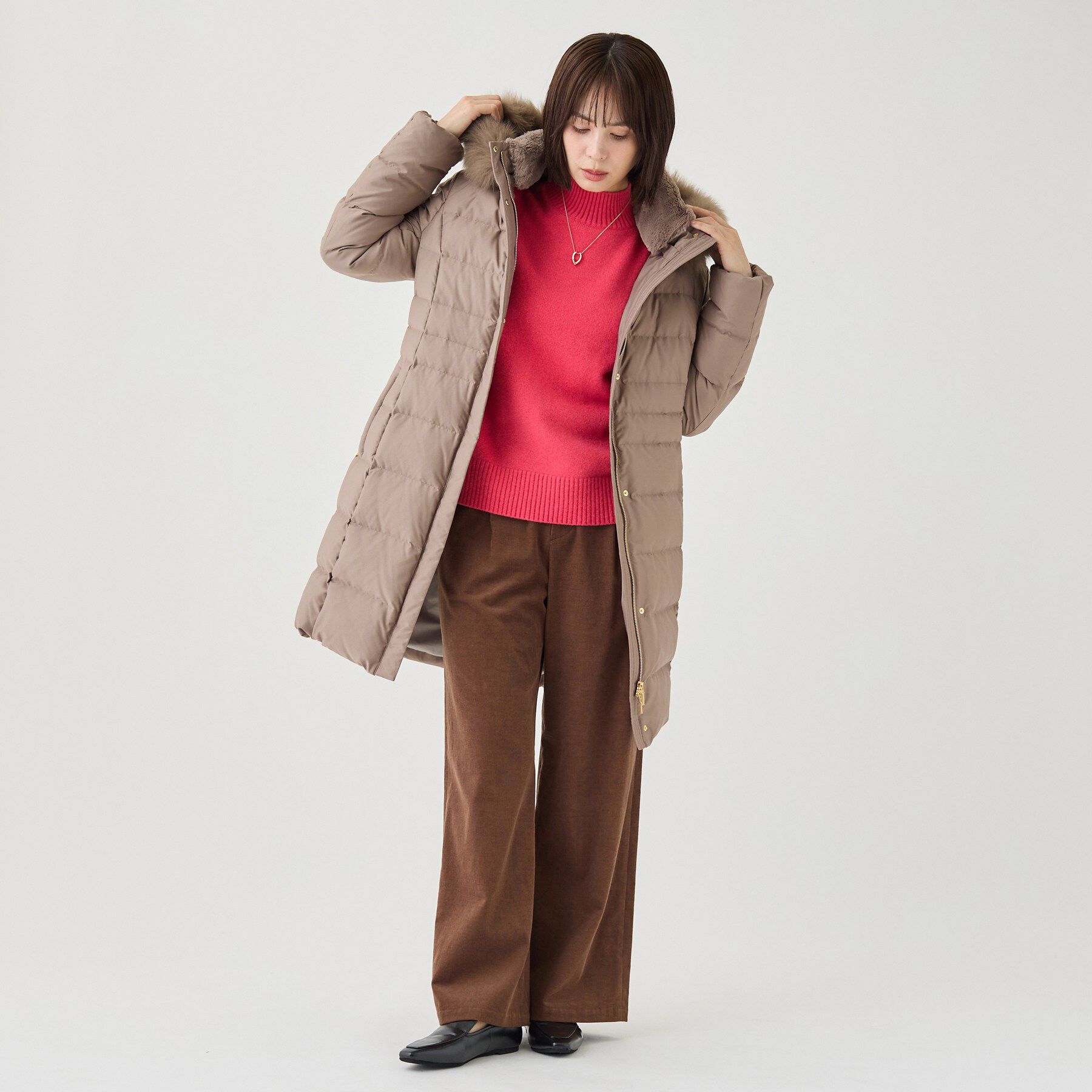 INDIVI「【名品／撥水／抗菌防臭】ロング丈リサイクルダウンコート」|ダウン|