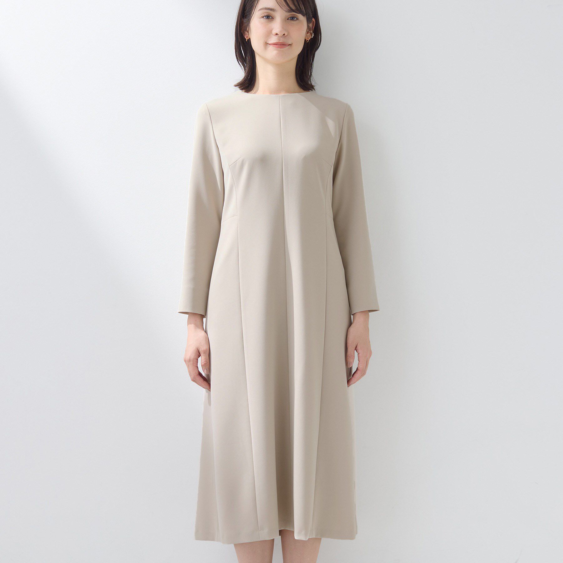 INDIVI「【上品光沢／SETUP可能】スタイルUPワンピース」|ワンピース|