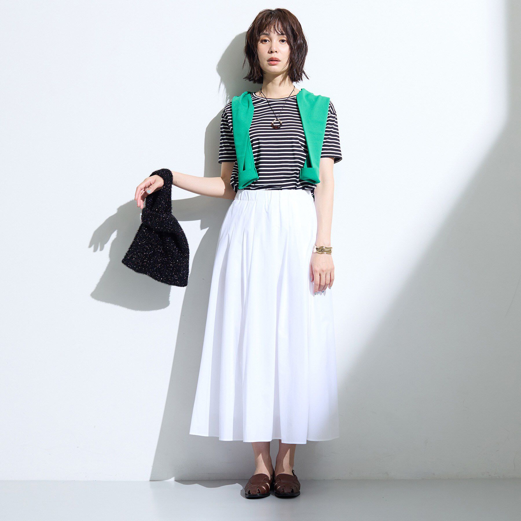 INDIVI「【ゆったり／着映え】ボーダーリラクシーTシャツ」|Tシャツ・カットソー|