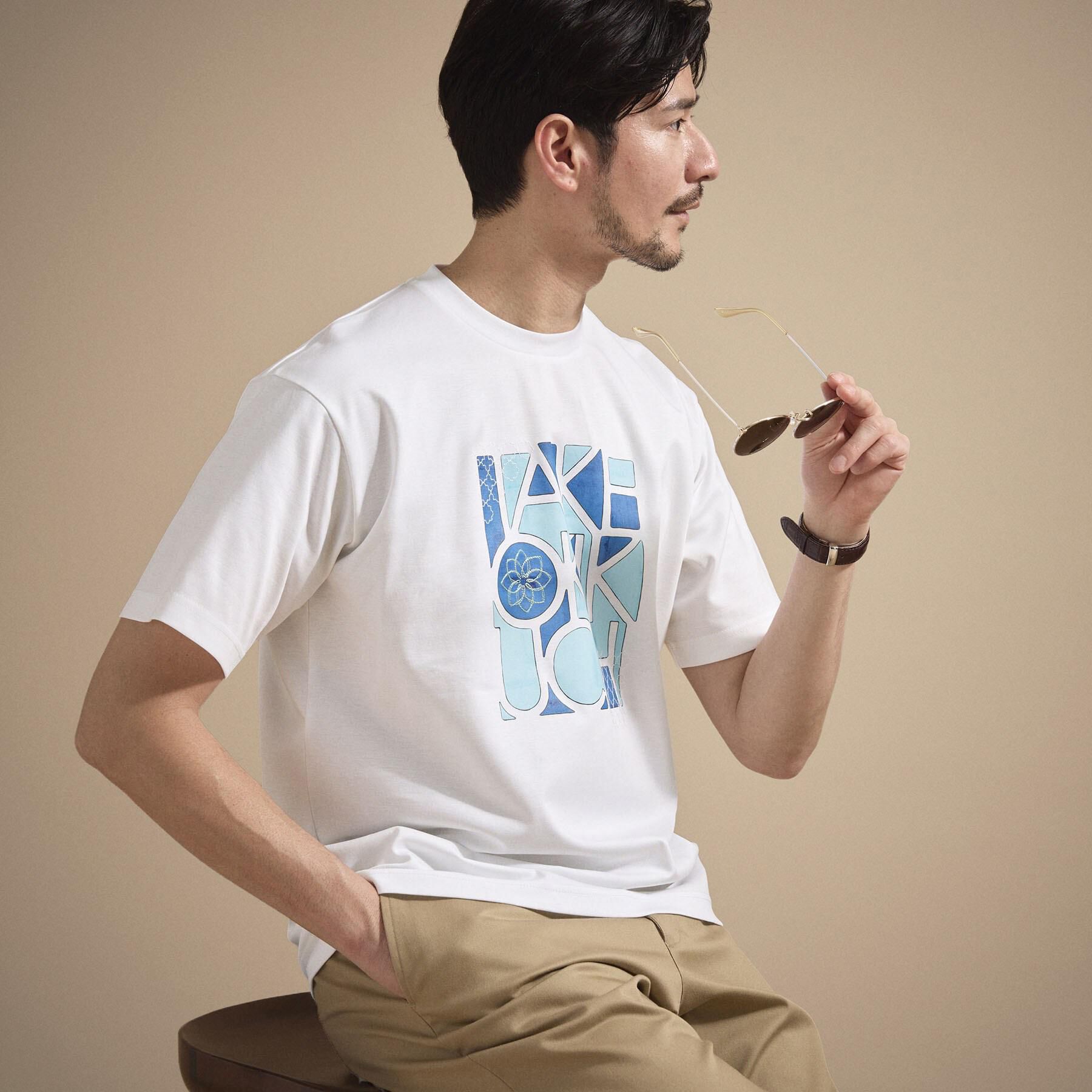 TAKEO KIKUCHI「ロゴグラフィック プリントTシャツ」|Tシャツ・カットソー|ホワイト(001)