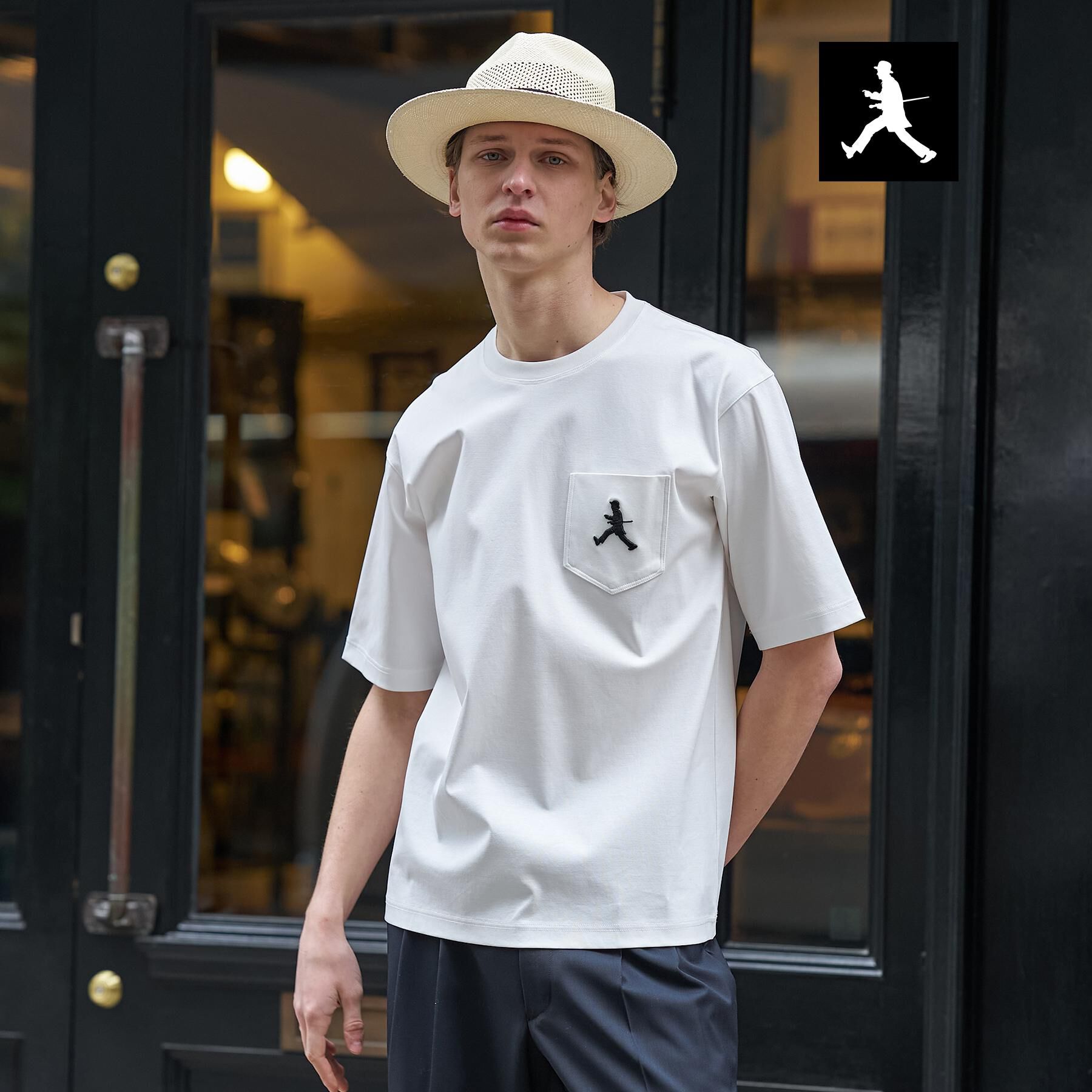 TAKEO KIKUCHI「【BOWLER HAT LABEL】アイスクリアコットンボーラーハットウォーカー 半袖ポケT」|Tシャツ・カットソー|ホワイト(001)