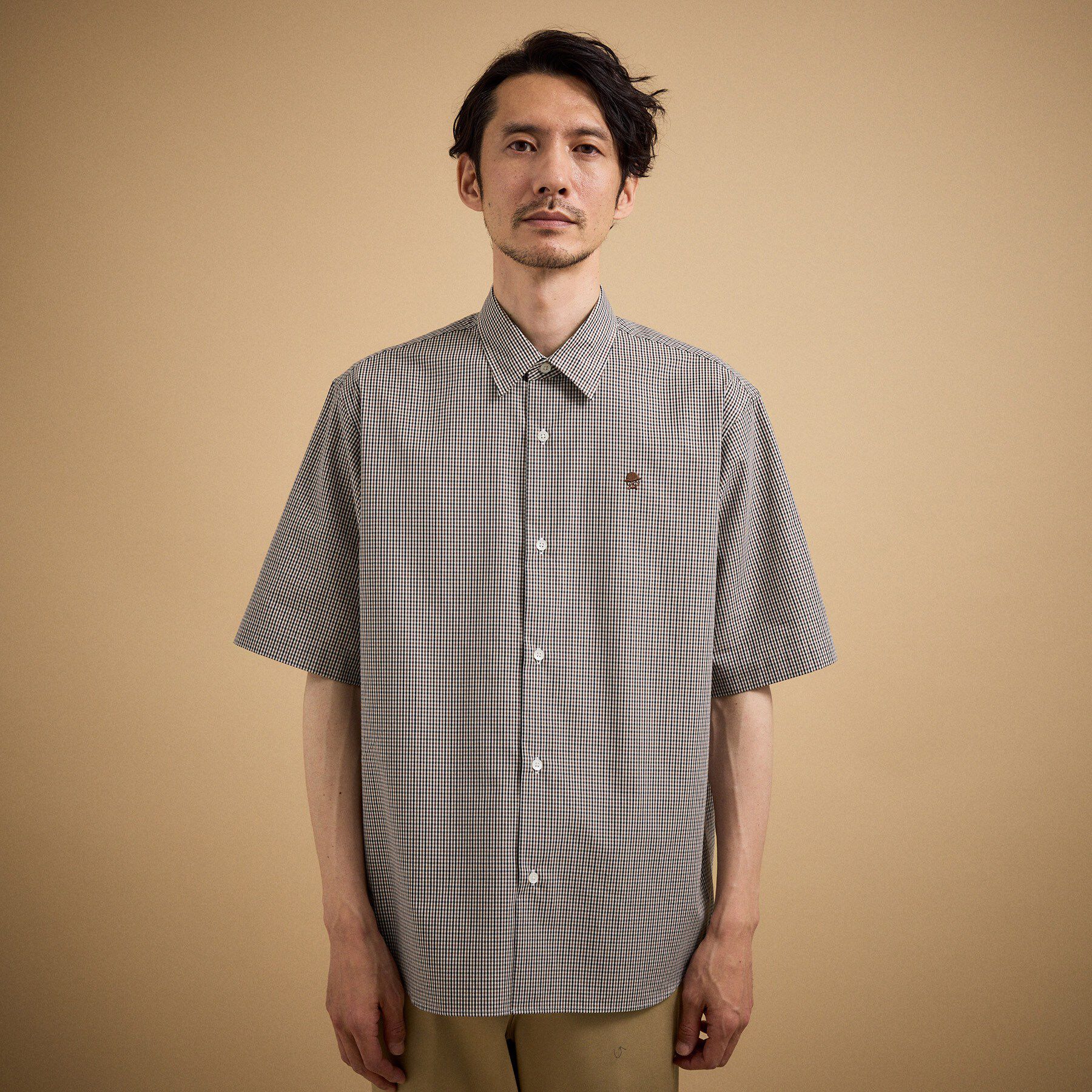 TAKEO KIKUCHI「ワンポイント 半袖ギンガムチェックシャツ」|シャツ・ブラウス|