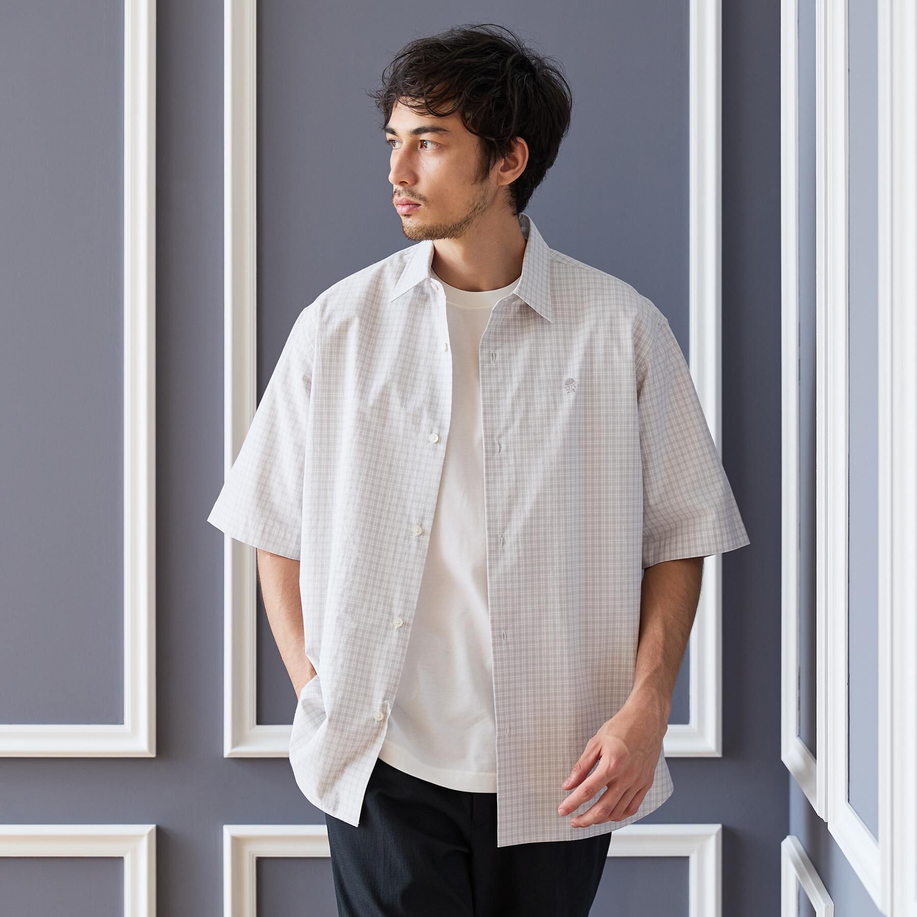 TAKEO KIKUCHI「ワンポイント 半袖ギンガムチェックシャツ」|シャツ・ブラウス|