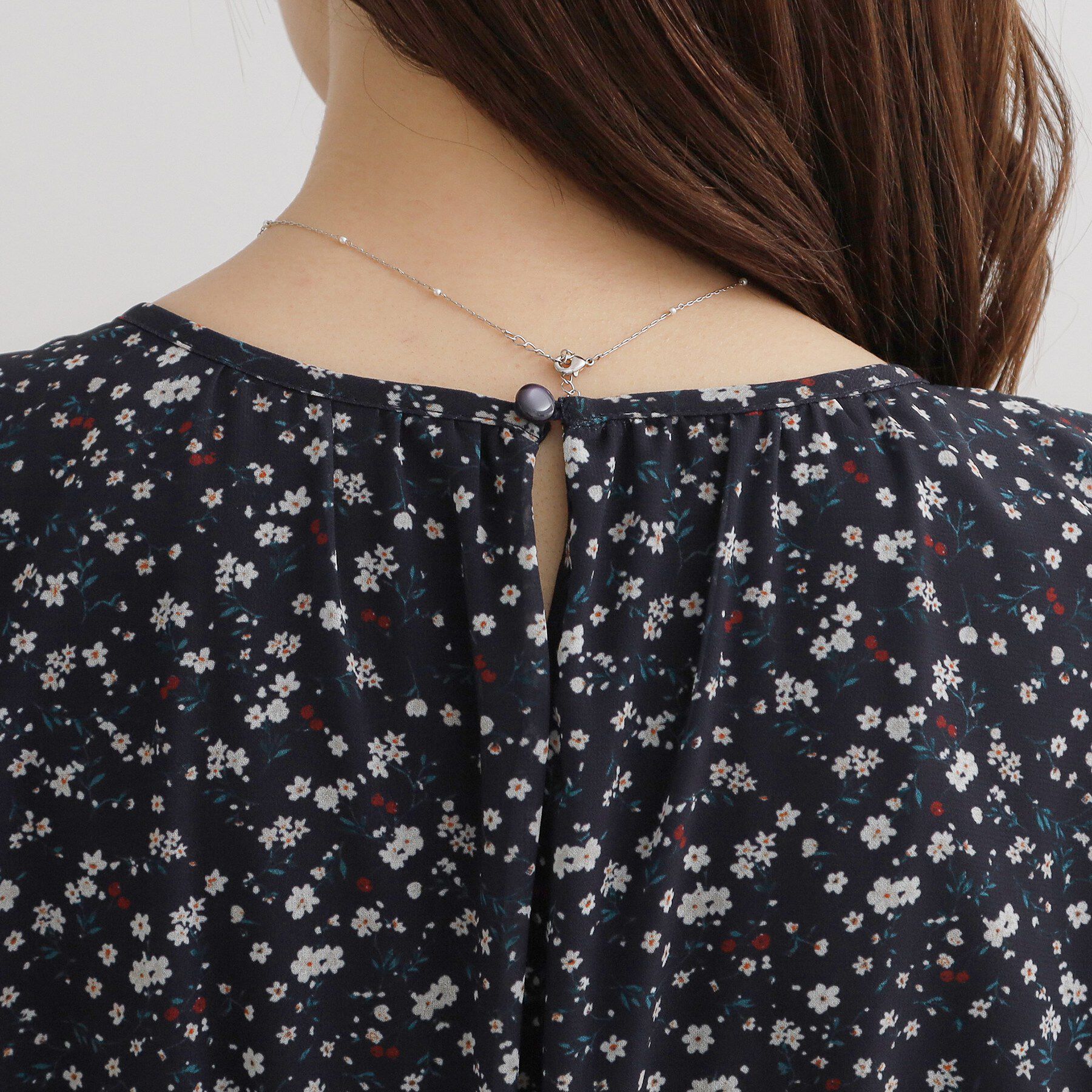 Couture broach「【洗える】袖フリル シフォン ギャザーワンピース」|ワンピース|