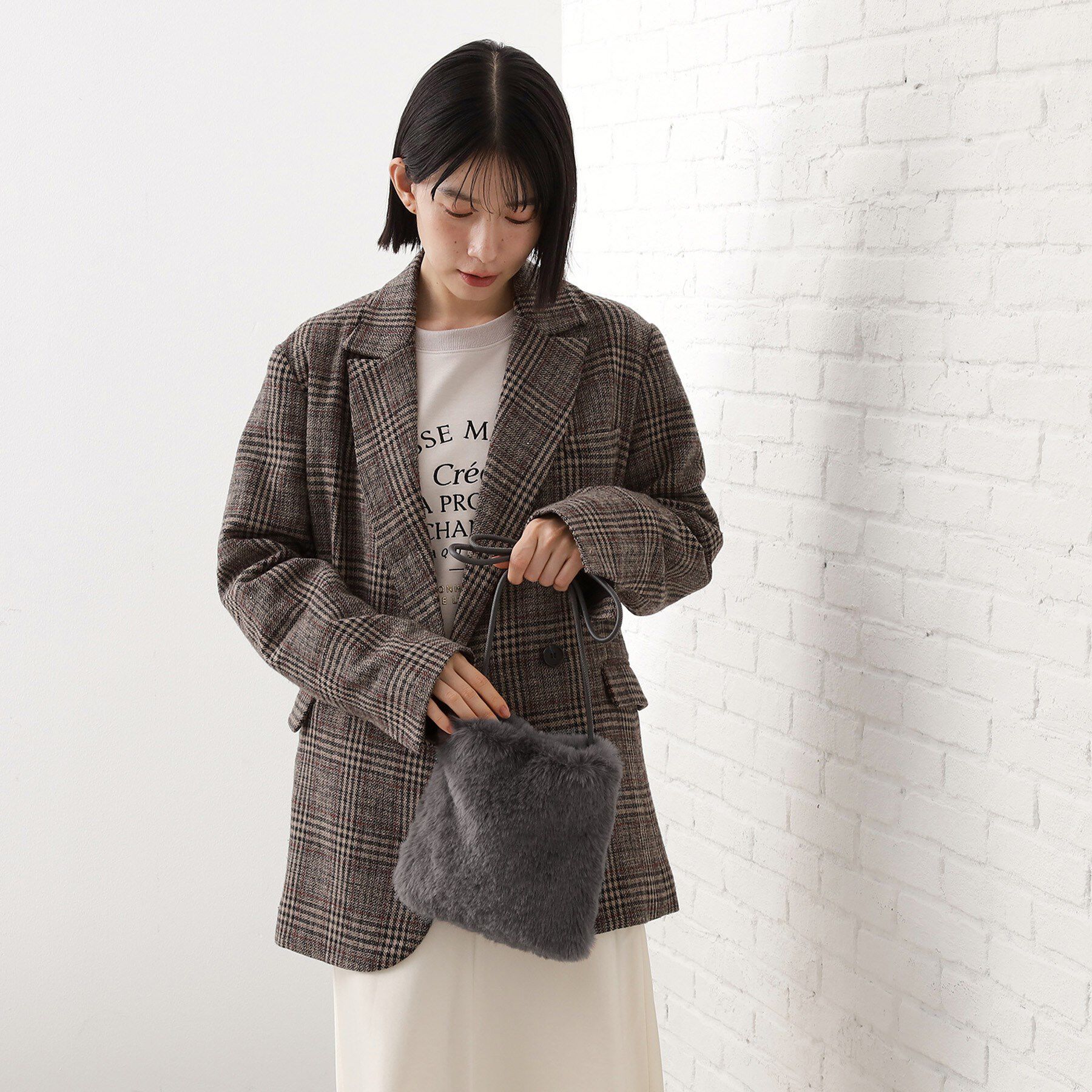 THE SHOP TK「フェイクファーショルダーミニバッグ」|ショルダー・メッセンジャー|