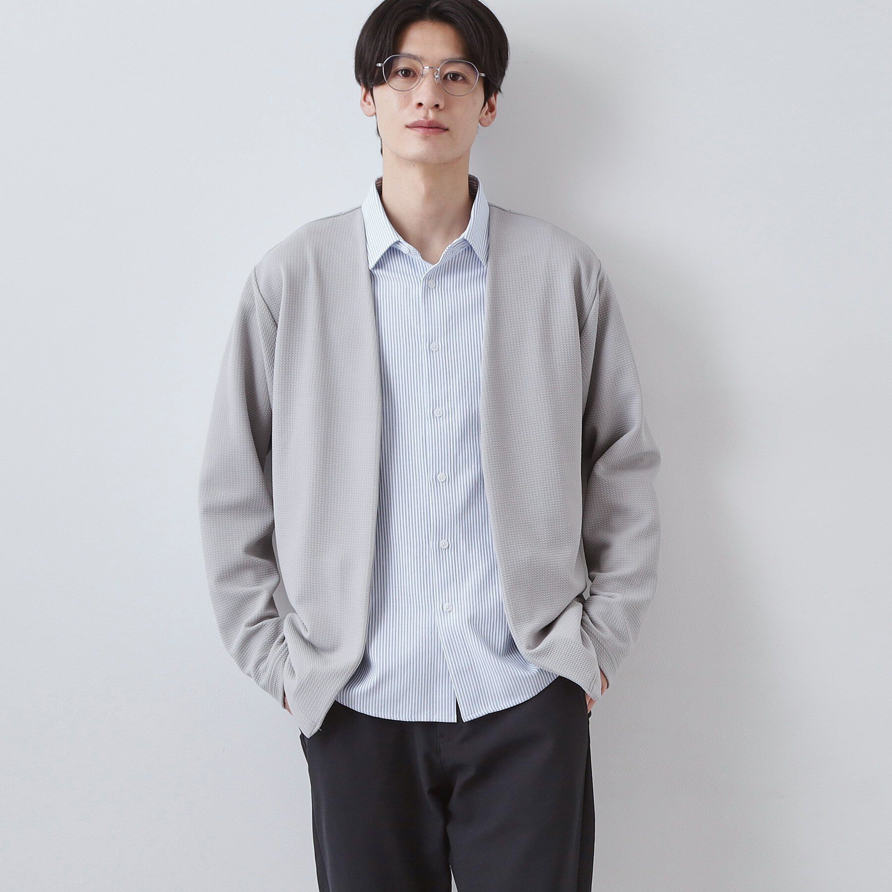 THE SHOP TK「【2点セット】カーディガン＋半袖Tシャツ 洗濯機OK」|カーディガン|