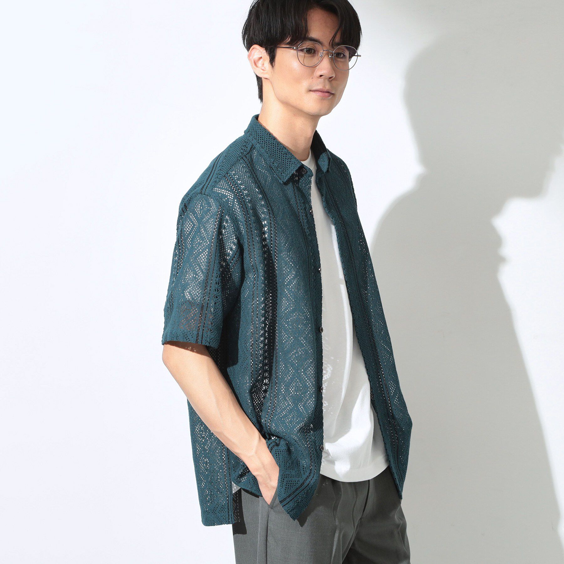 THE SHOP TK「【2点セット】クラフトレース 半袖シャツ＋半袖Tシャツ」|シャツ・ブラウス|
