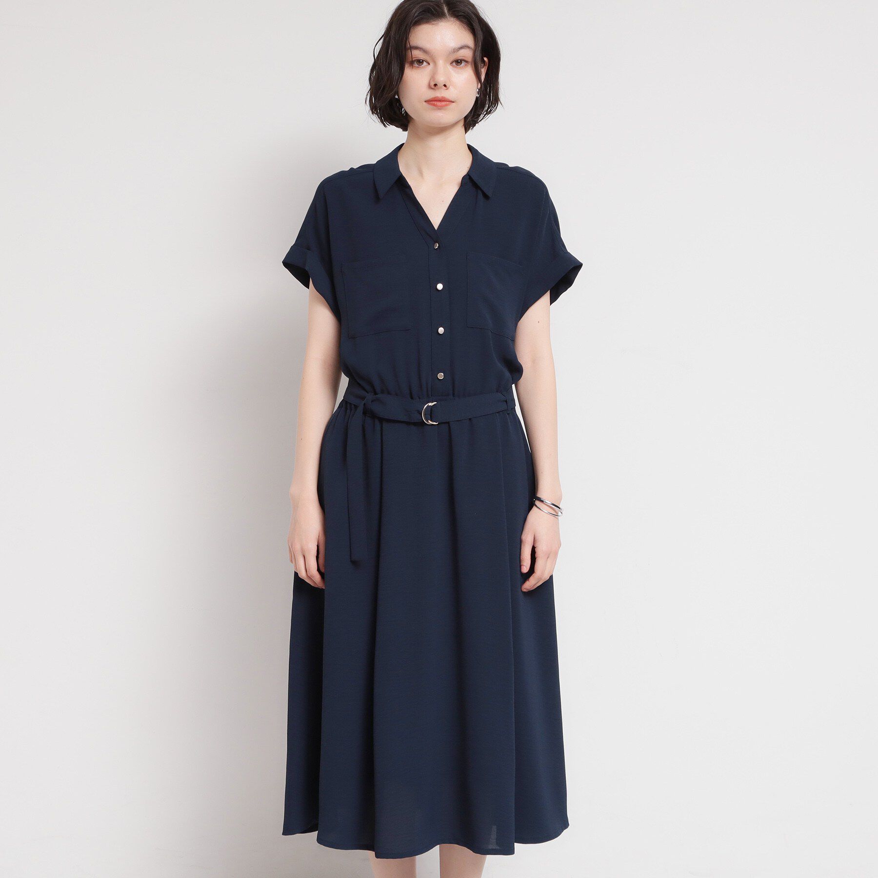 THE SHOP TK「【S-XL/ひんやり/防しわ】欲しいが詰まった 上品フィット＆フレアワンピース」|ワンピース|