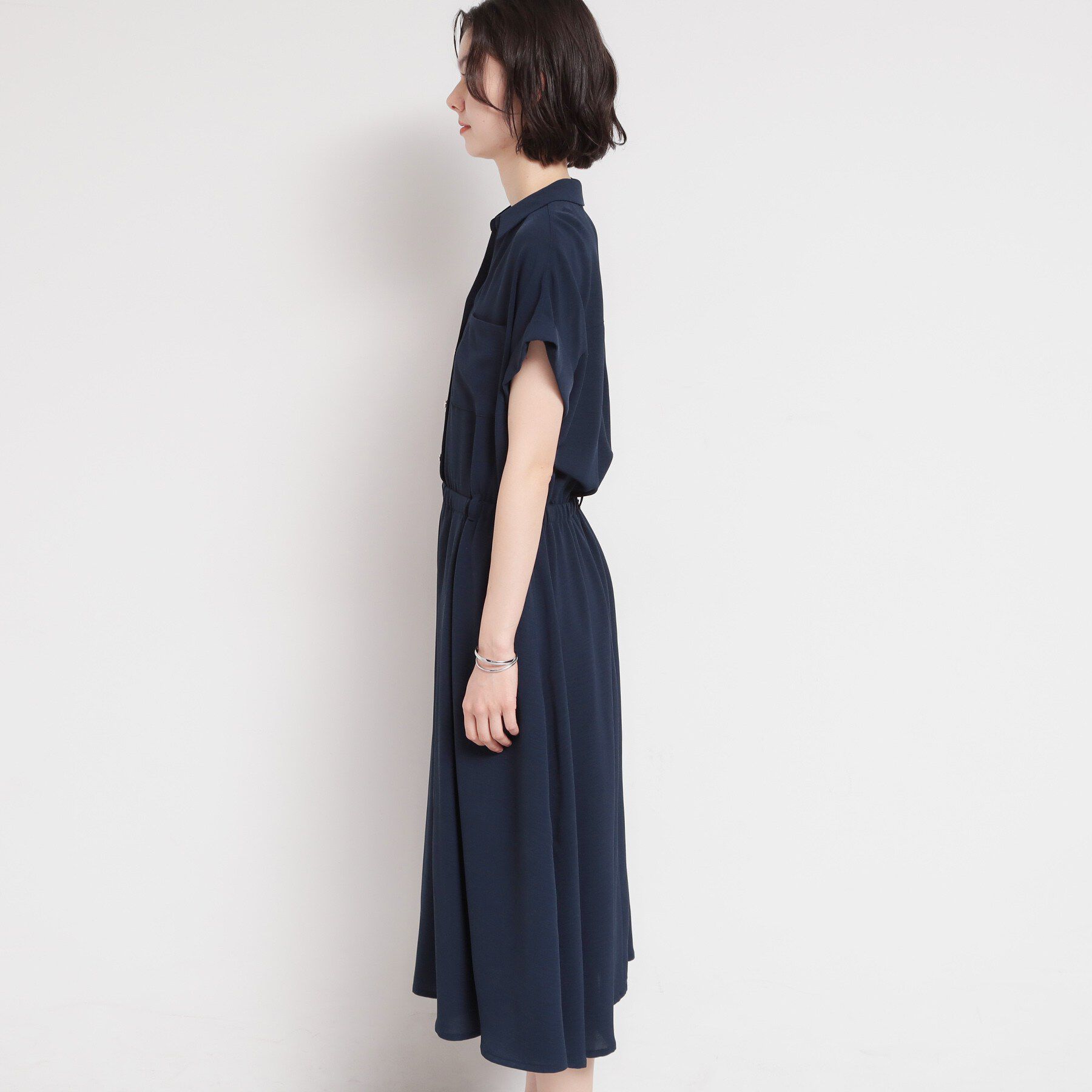 THE SHOP TK「【S-XL/ひんやり/防しわ】欲しいが詰まった 上品フィット＆フレアワンピース」|ワンピース|