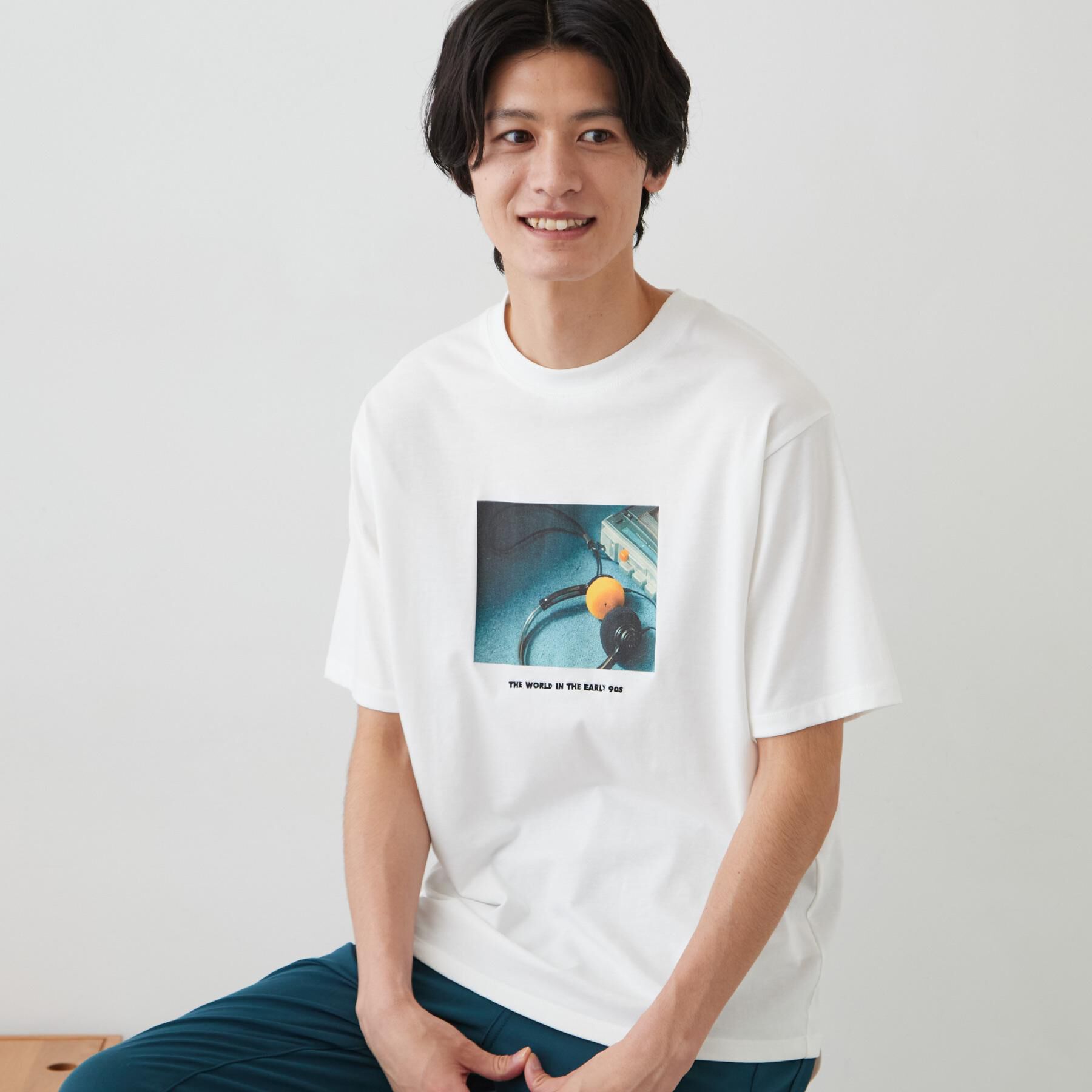 THE SHOP TK「COOLフォト半袖Tシャツ 接触冷感／洗濯機OK」|Tシャツ・カットソー|オフホワイト(003