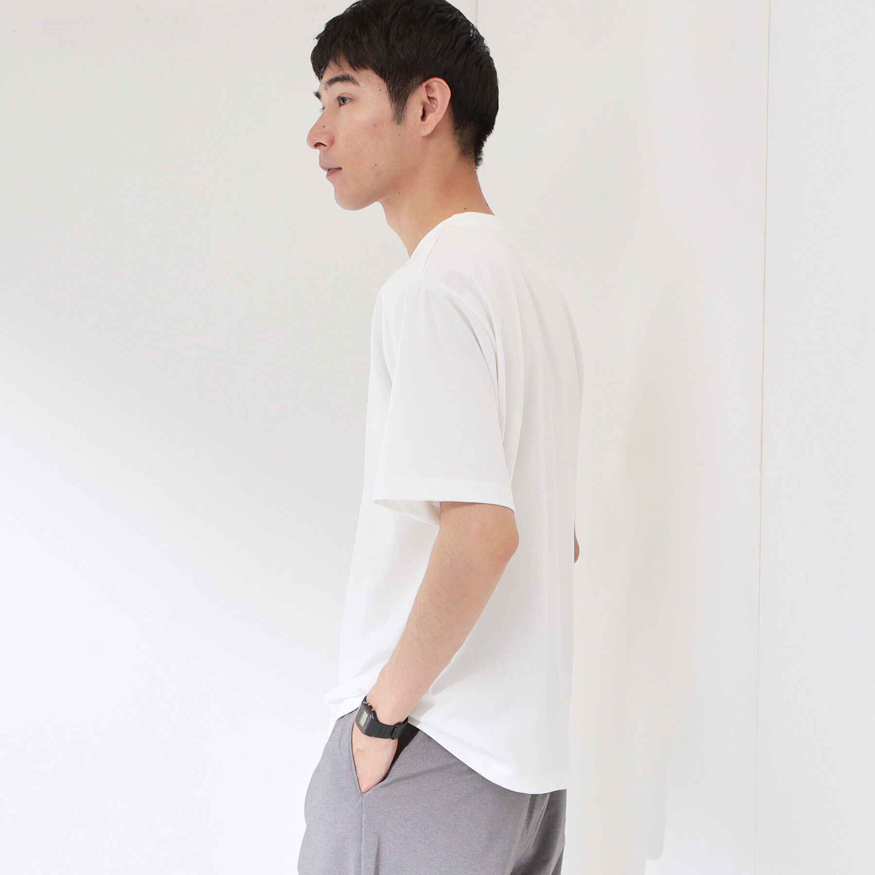THE SHOP TK「ワンポイント刺繍 半袖Tシャツ 洗濯機OK」|Tシャツ・カットソー|