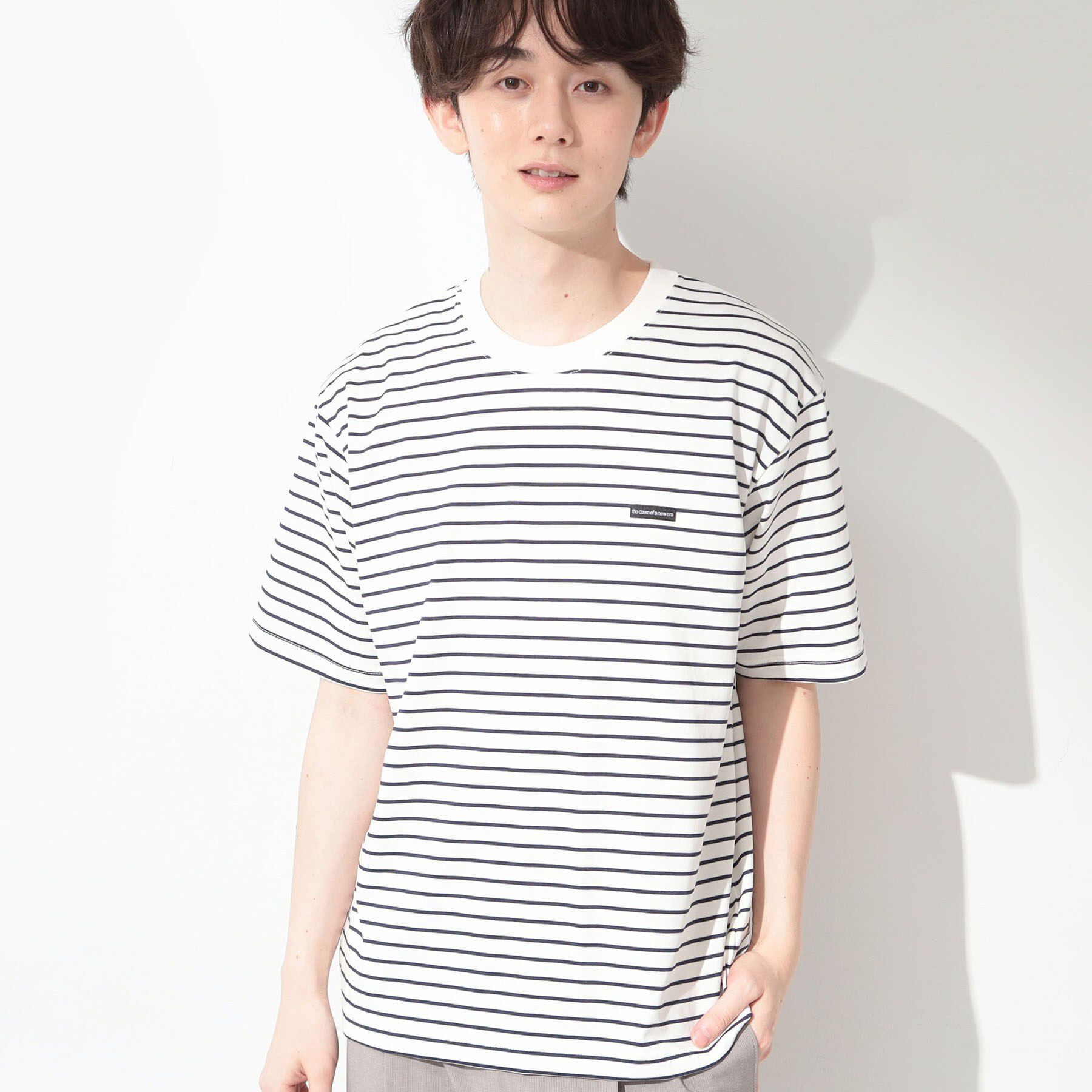 THE SHOP TK「ワンポイント刺繍 半袖Tシャツ 洗濯機OK」|Tシャツ・カットソー|オフホワイト(303