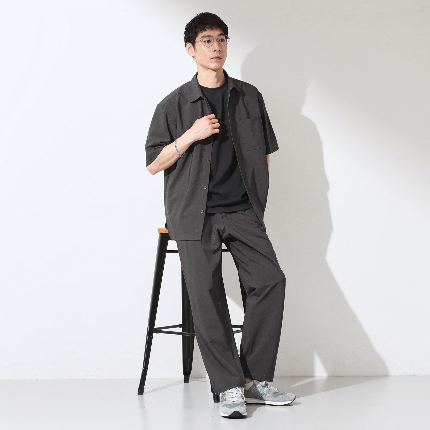THE SHOP TK「クールウェザー 半袖シャツ 接触冷感／洗濯機OK／セットアップ可」|シャツ・ブラウス|