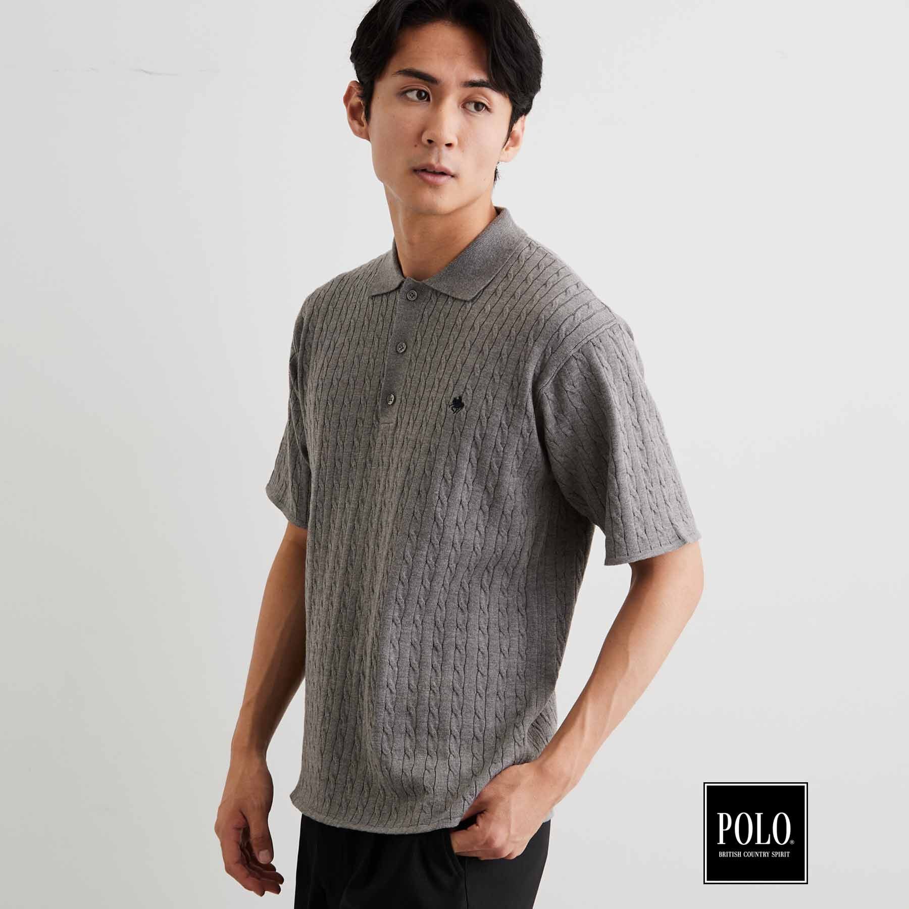 THE SHOP TK「POLO BCS/ケーブルニットポロ」|ニット・セーター|