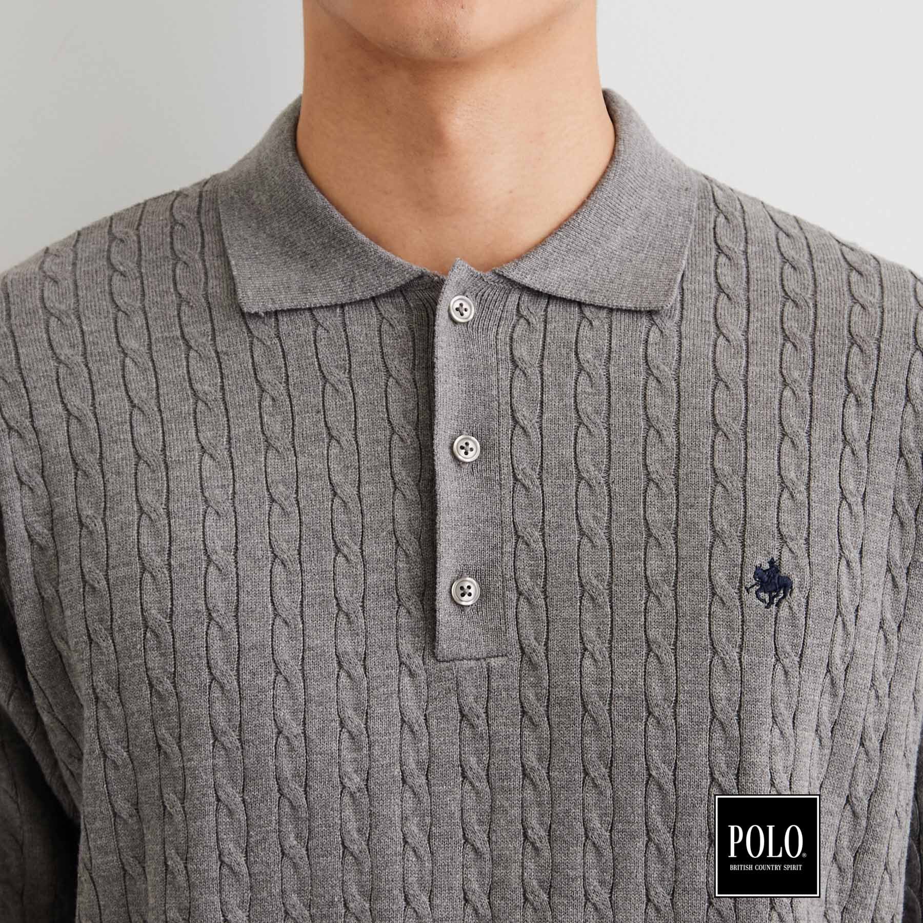 THE SHOP TK「POLO BCS/ケーブルニットポロ」|ニット・セーター|