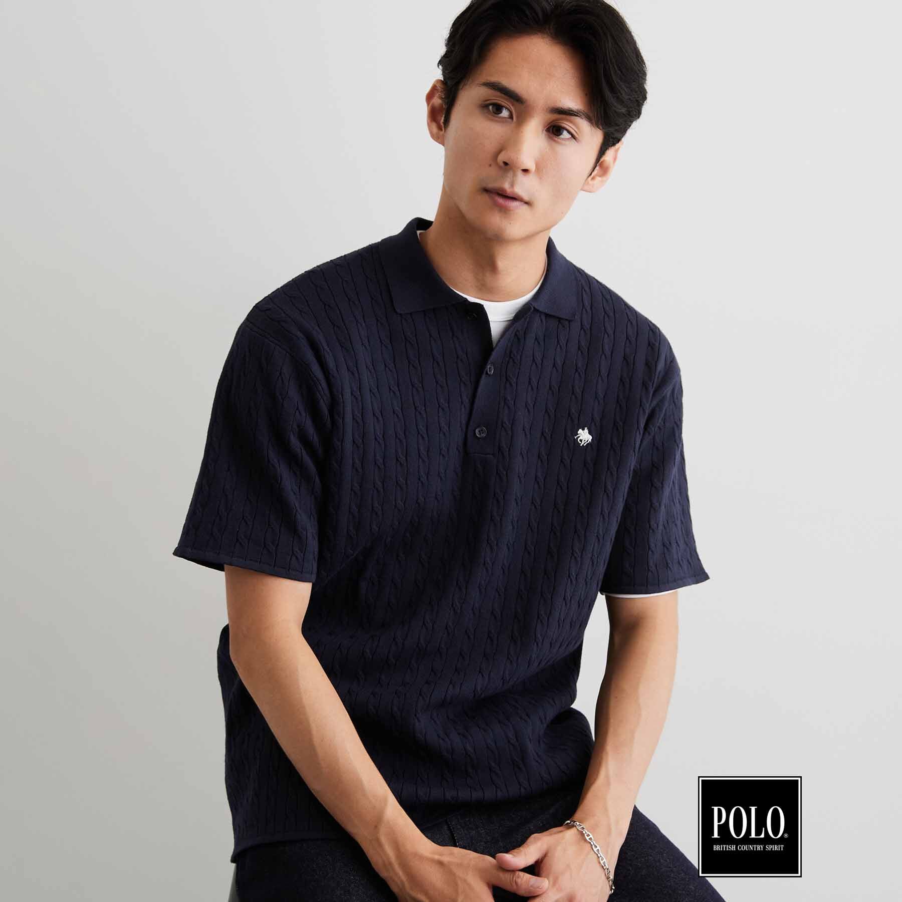 THE SHOP TK「POLO BCS/ケーブルニットポロ」|ニット・セーター|