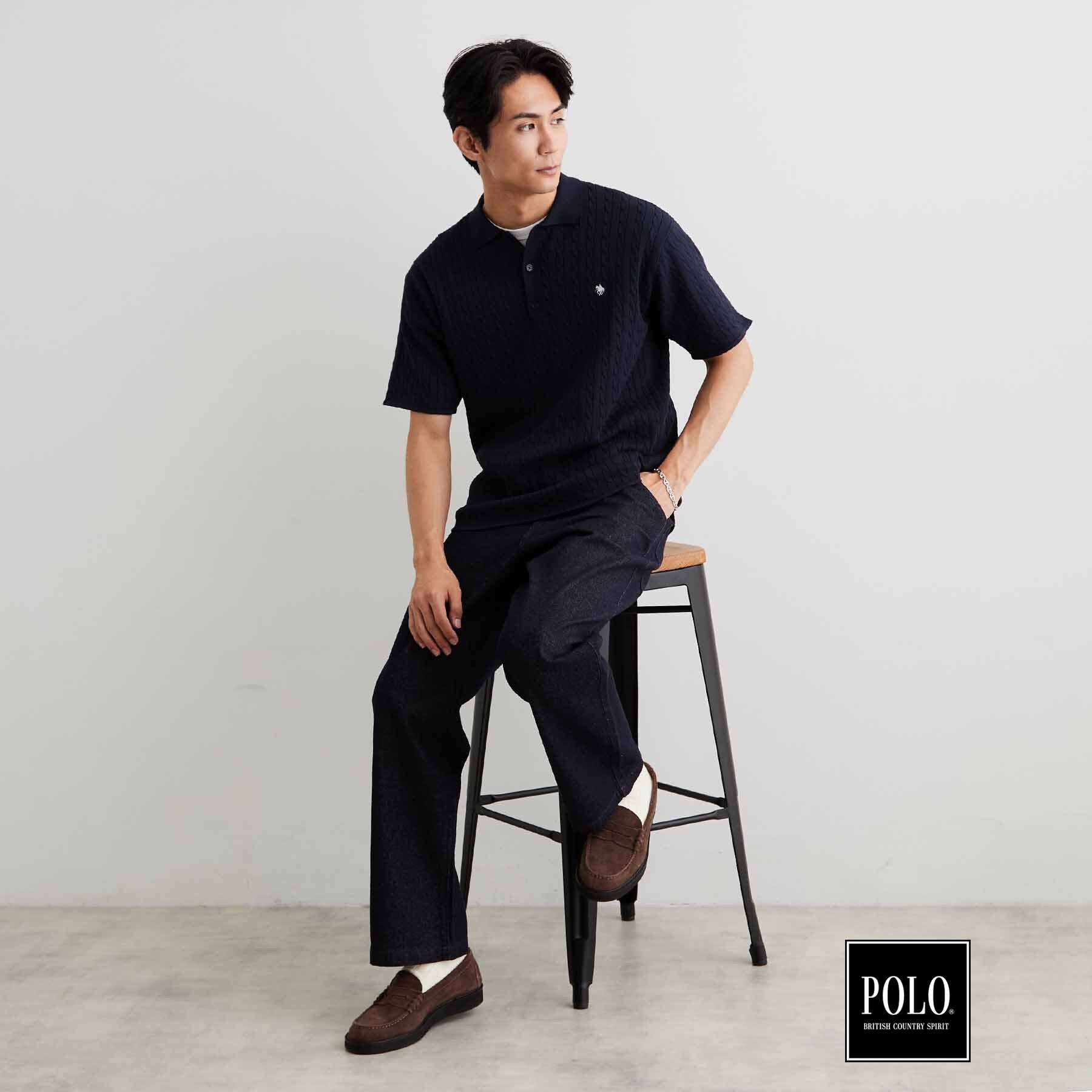 THE SHOP TK「POLO BCS/ケーブルニットポロ」|ニット・セーター|