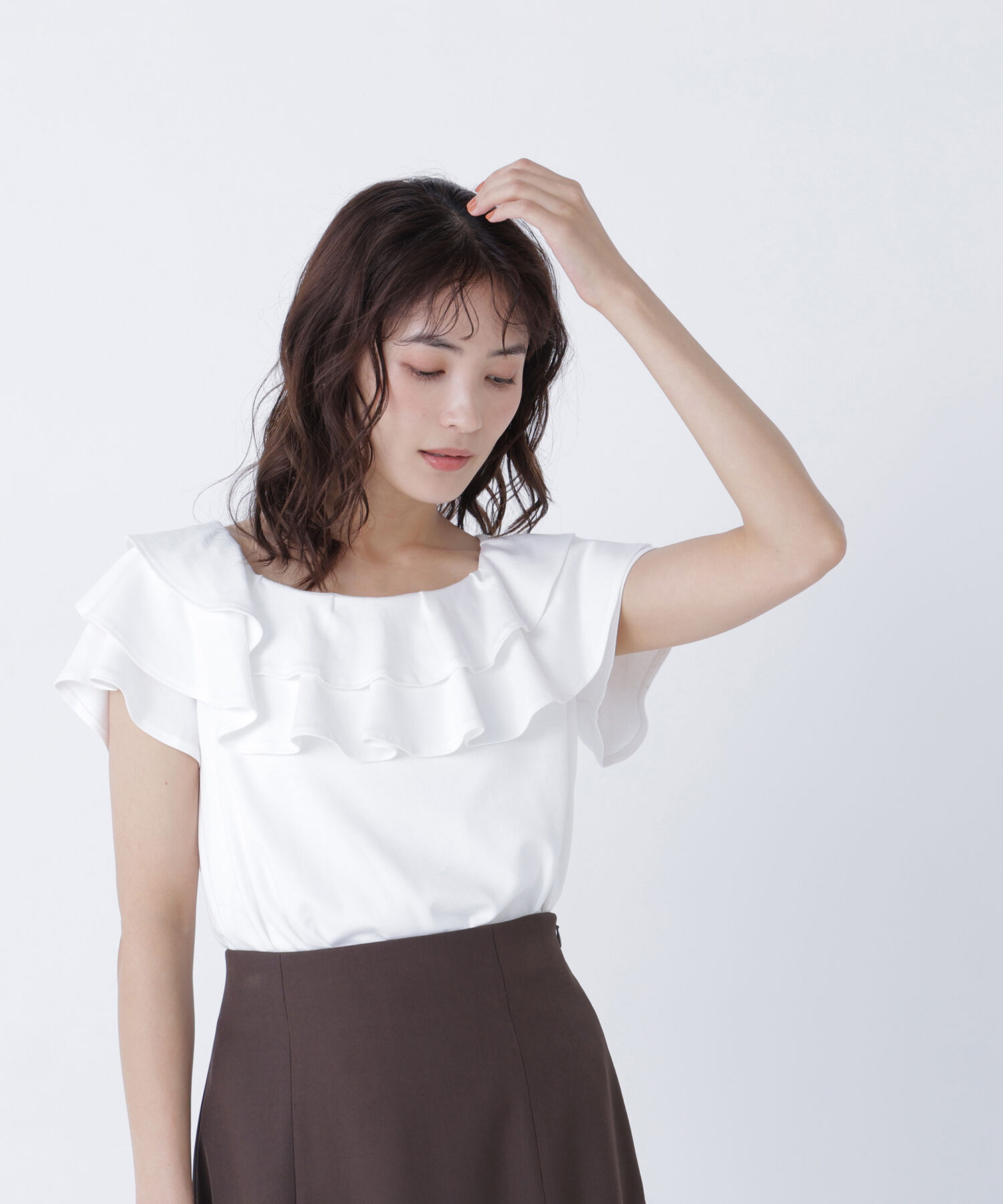  「ラッフルカットソー」|Tシャツ・カットソー|オフホワイト1