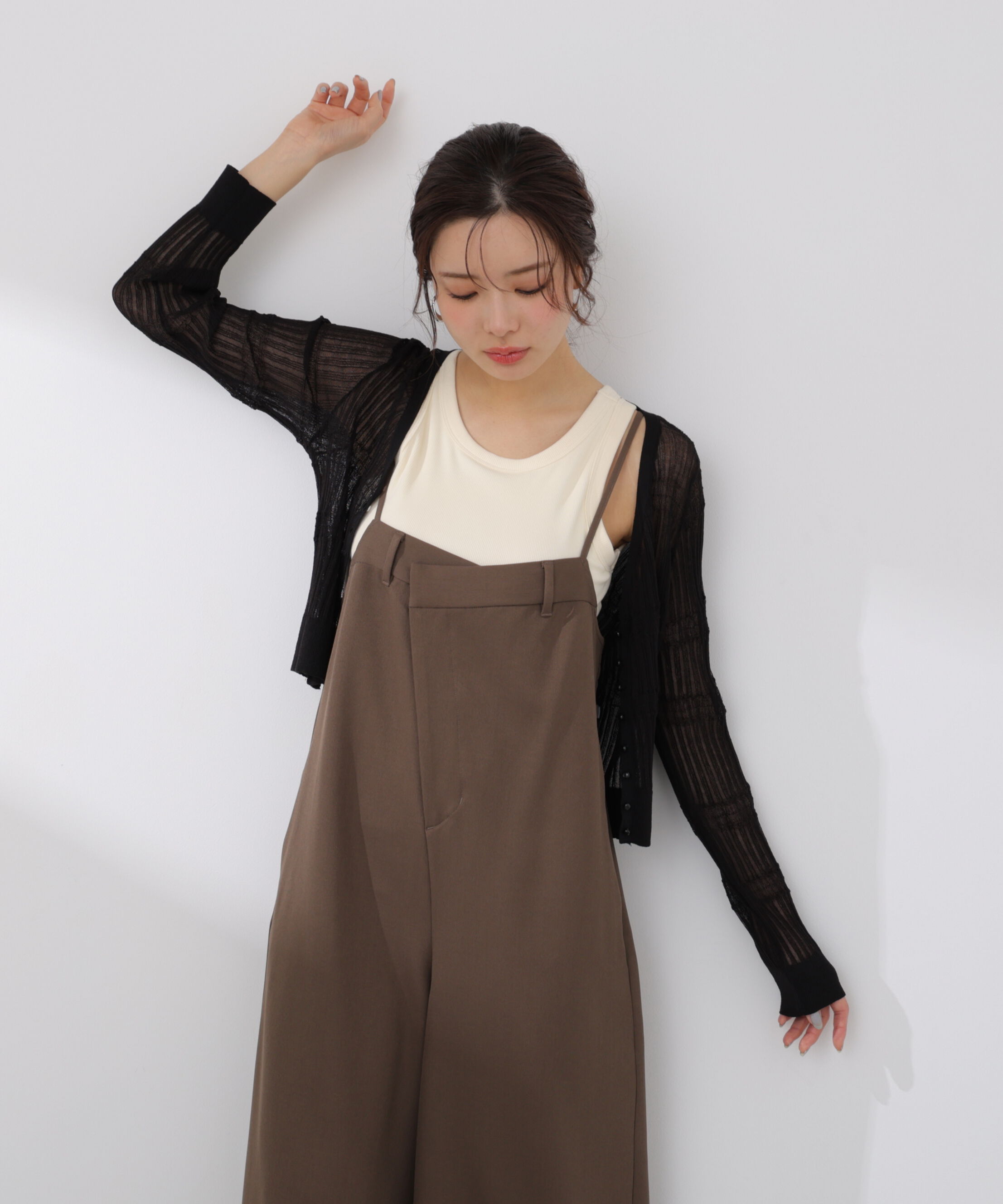 PROPORTION BODY DRESSING「〈a/mie〉変わり織透かし編みカーディガン 26SS」|ニット・セーター|